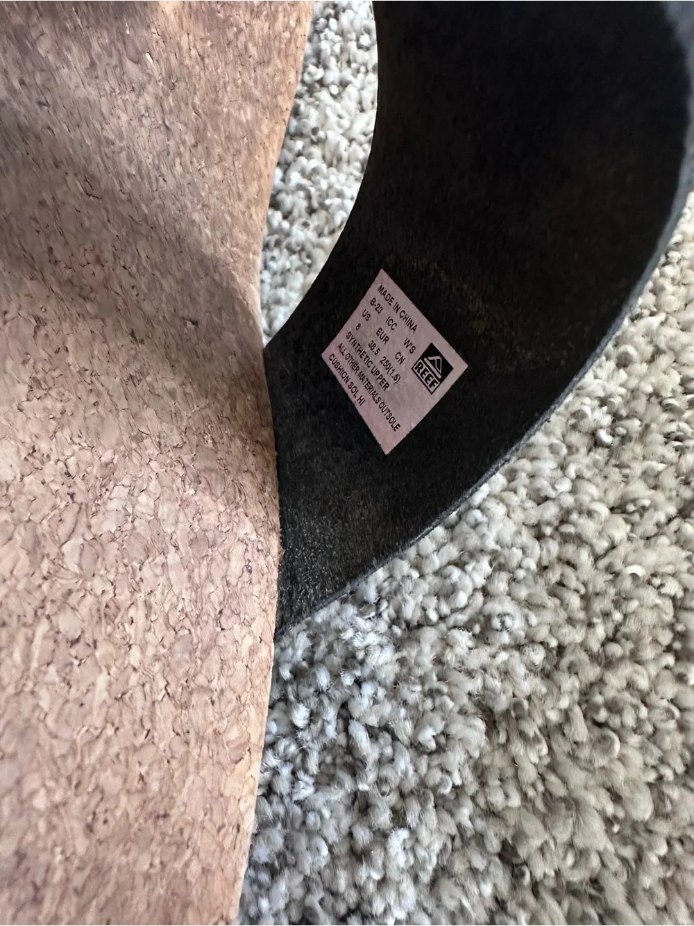 Reef Women’s Black Cork Footbed Thong Sandals - Picture 5 of 7